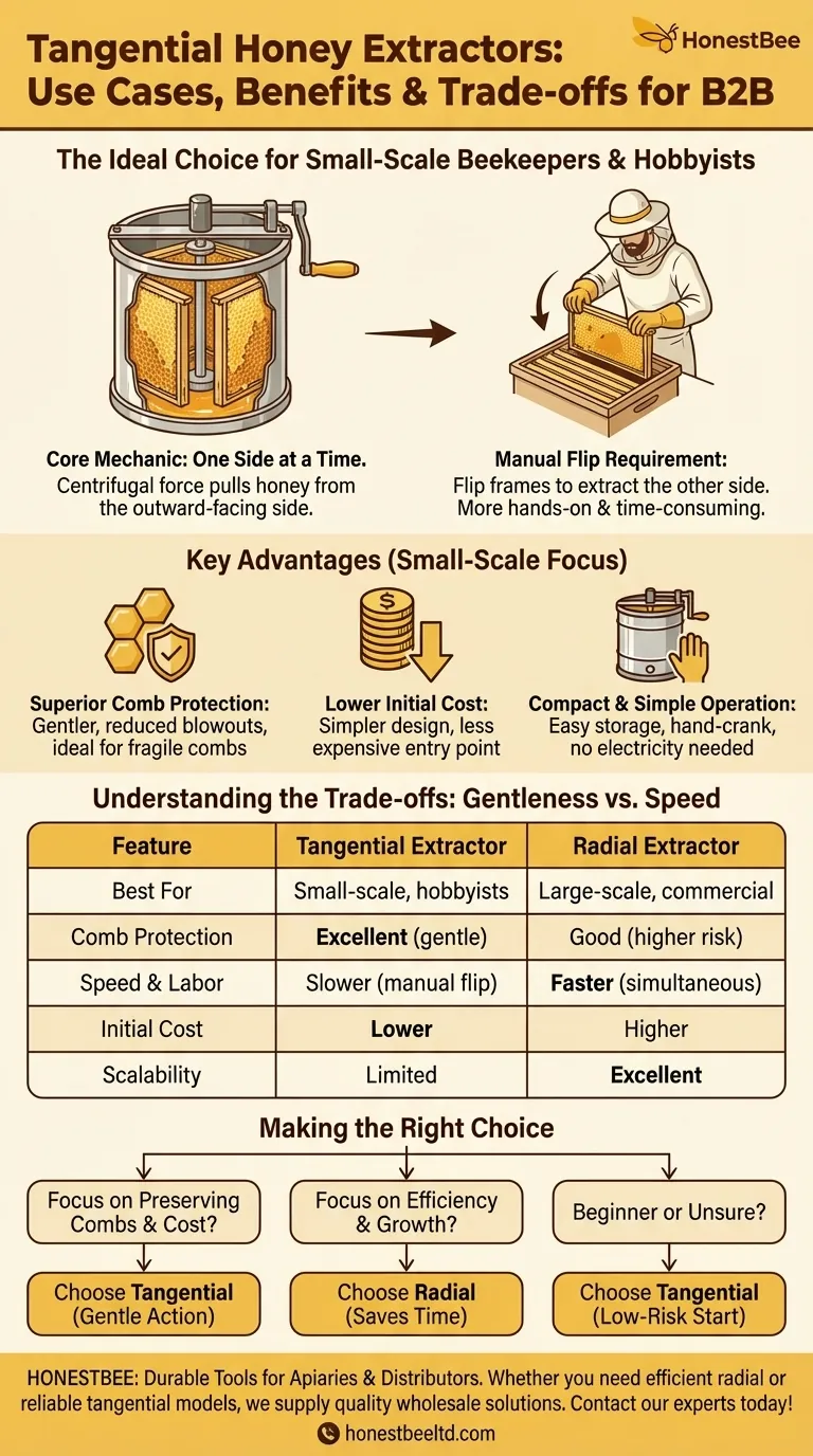 タンジェンシャル式採蜜器の典型的な使用例は何ですか？小規模養蜂家や趣味の養蜂家に最適 ビジュアルガイド