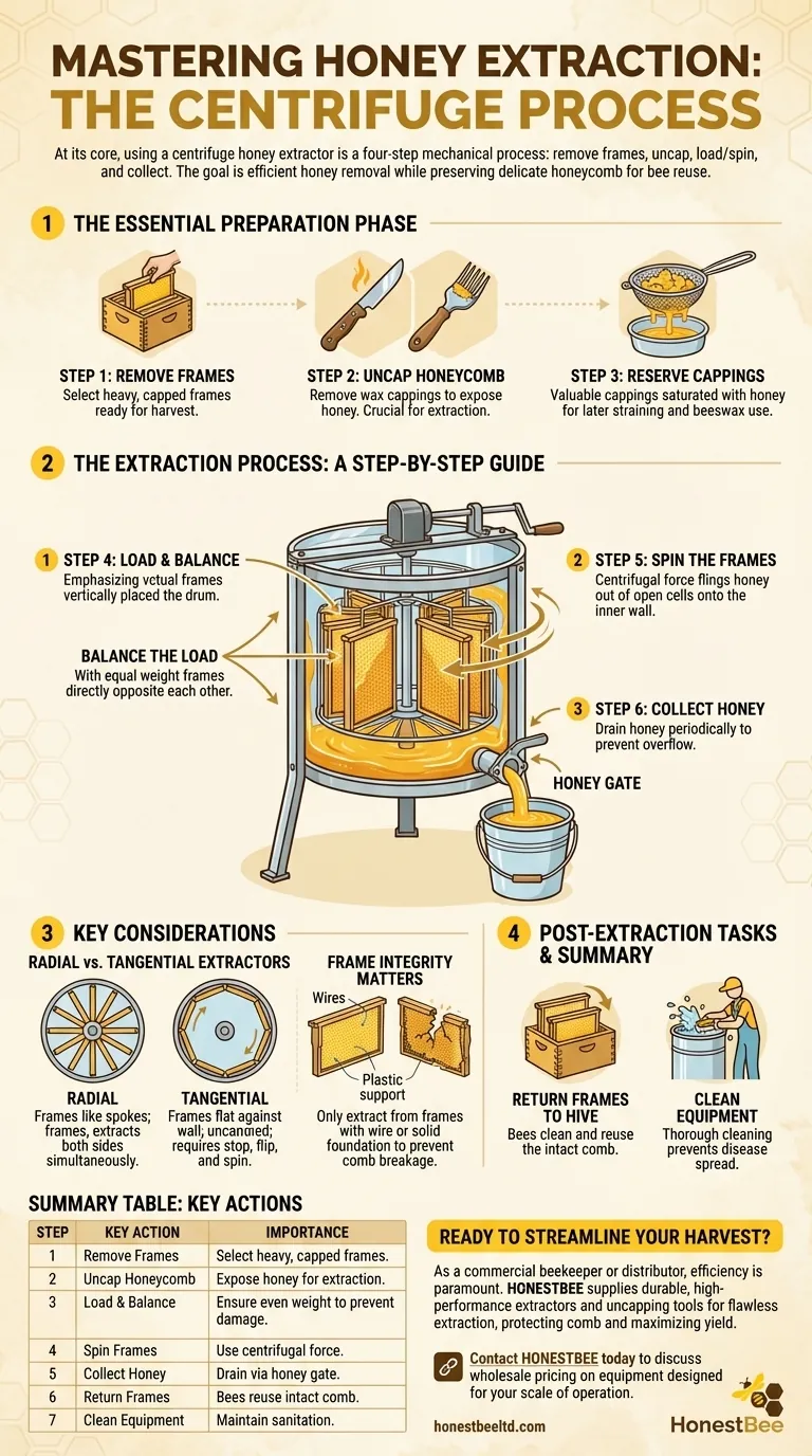 Quelles sont les étapes de l'extraction du miel à l'aide d'un extracteur de miel centrifuge ? Un guide pour une récolte propre et efficace Guide Visuel