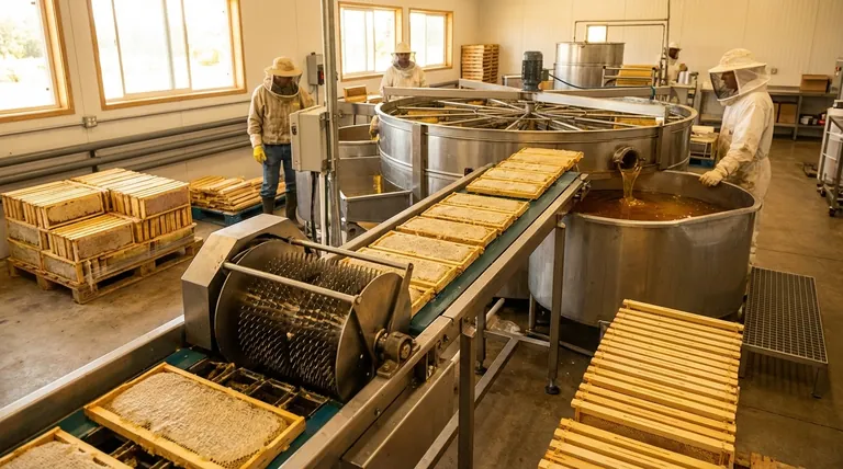 Why might automation be necessary for uncapping honey frames in larger beekeeping operations? Scale Your Apiary Efficiently