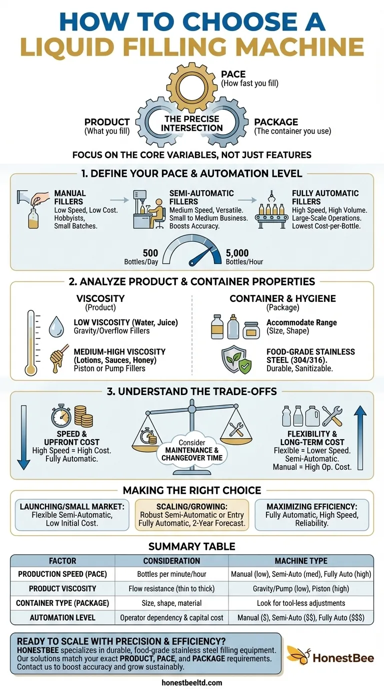 How to choose a liquid filling machine? Find the Perfect Match for Your Product, Pace, and Package Visual Guide