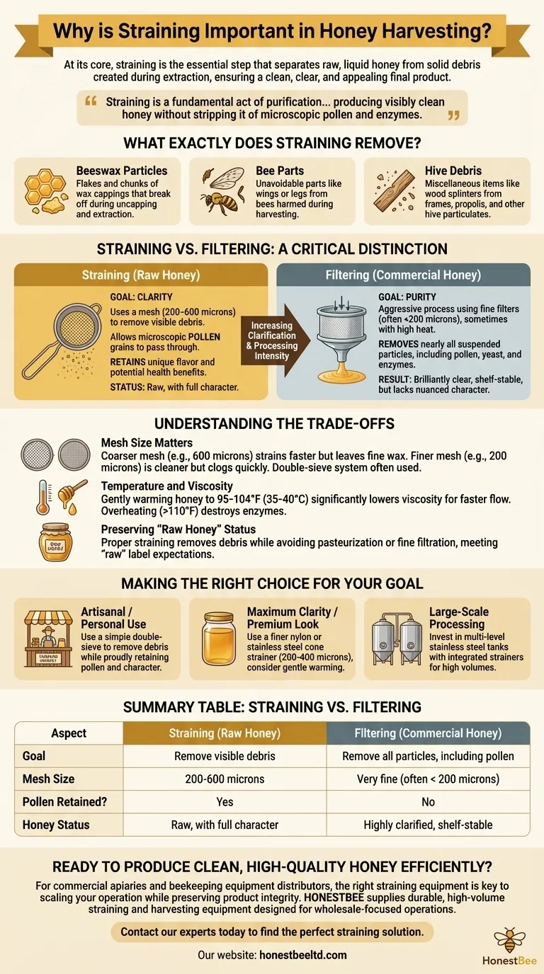 Why is straining important in honey harvesting? Ensure Clean, High-Quality Raw Honey Visual Guide