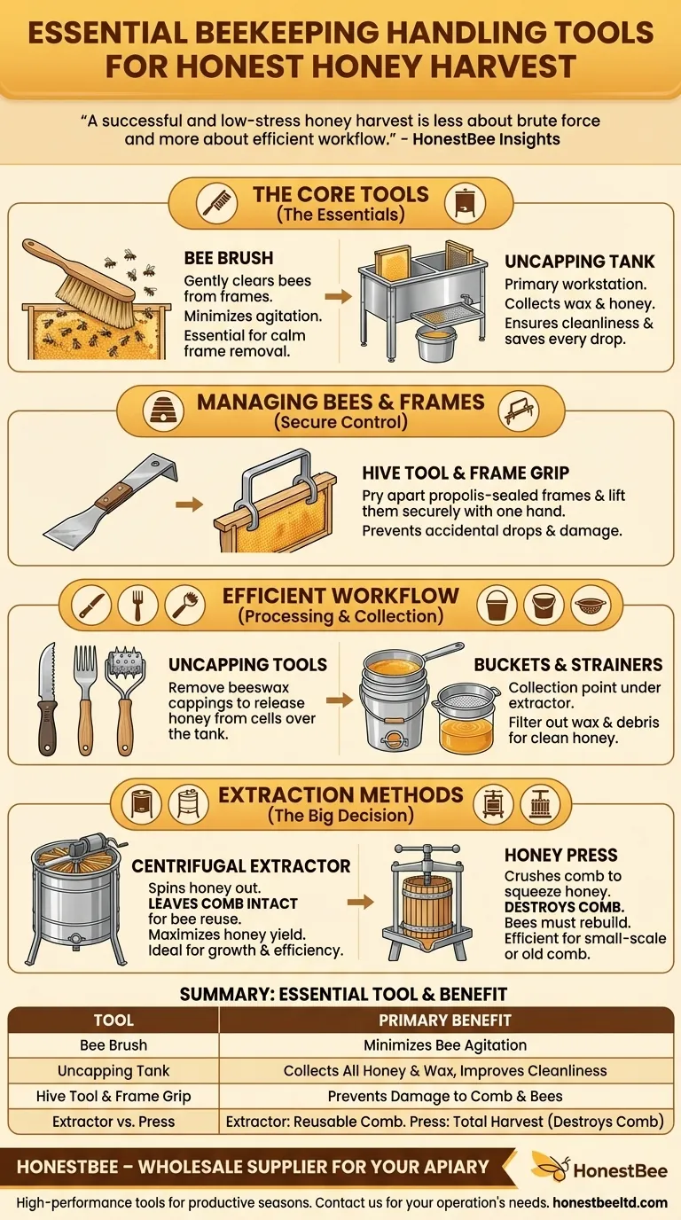 Quali strumenti di manipolazione sono essenziali per gli apicoltori durante la raccolta del miele? Ottimizza la tua raccolta con l'attrezzatura giusta Guida Visiva