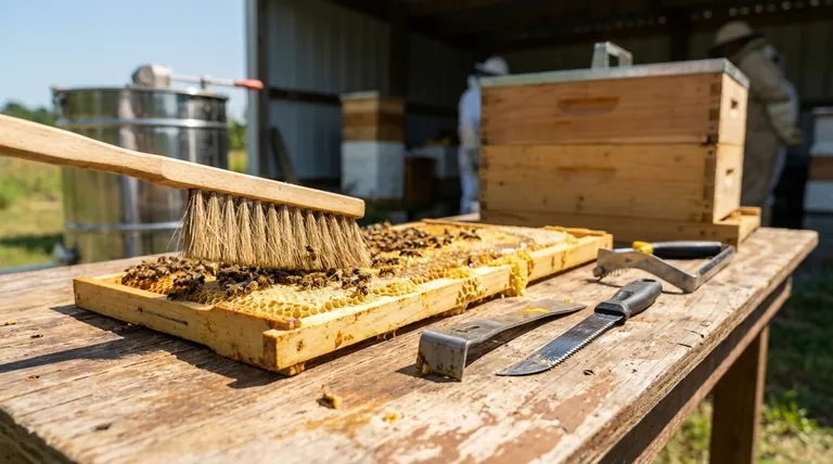 ما هي أدوات المناولة الأساسية التي يحتاجها مربو النحل أثناء حصاد العسل؟ قم بتبسيط عملية الحصاد الخاصة بك باستخدام المعدات المناسبة