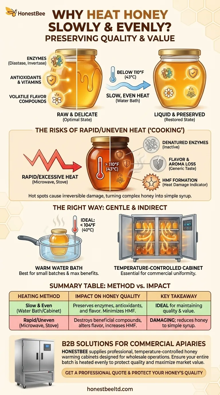 Pourquoi est-il important de chauffer le miel lentement et uniformément ? Préserver la saveur, les nutriments et la valeur Guide Visuel