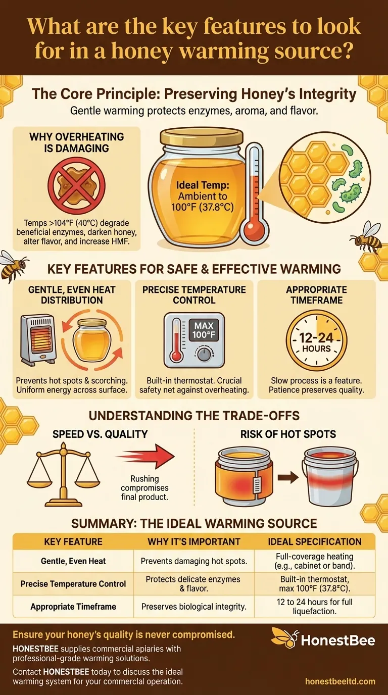 Quais são as características principais a procurar numa fonte de aquecimento de mel? Preserve a Qualidade do Mel com Calor Suave e Uniforme Guia Visual