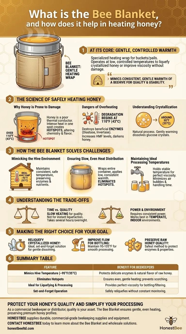 What is the Bee Blanket, and how does it help in heating honey? Gentle Warming for Perfect Honey Quality Visual Guide