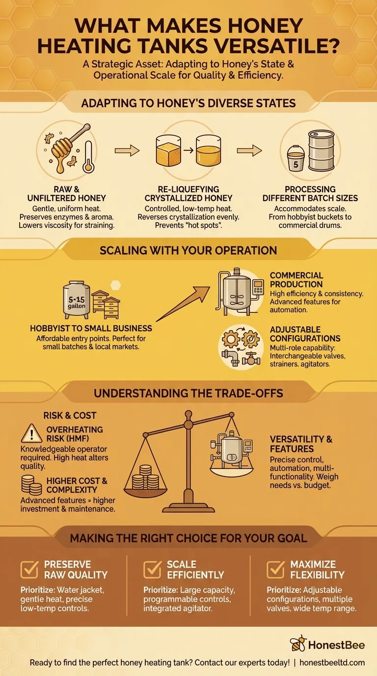 What makes honey heating tanks versatile? Adapt to Any Honey Type and Scale Your Production Visual Guide