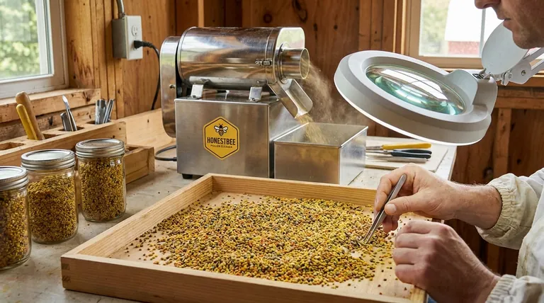 Que métodos são utilizados para limpar o pólen de abelha colhido? Escale as suas operações apícolas com a técnica certa