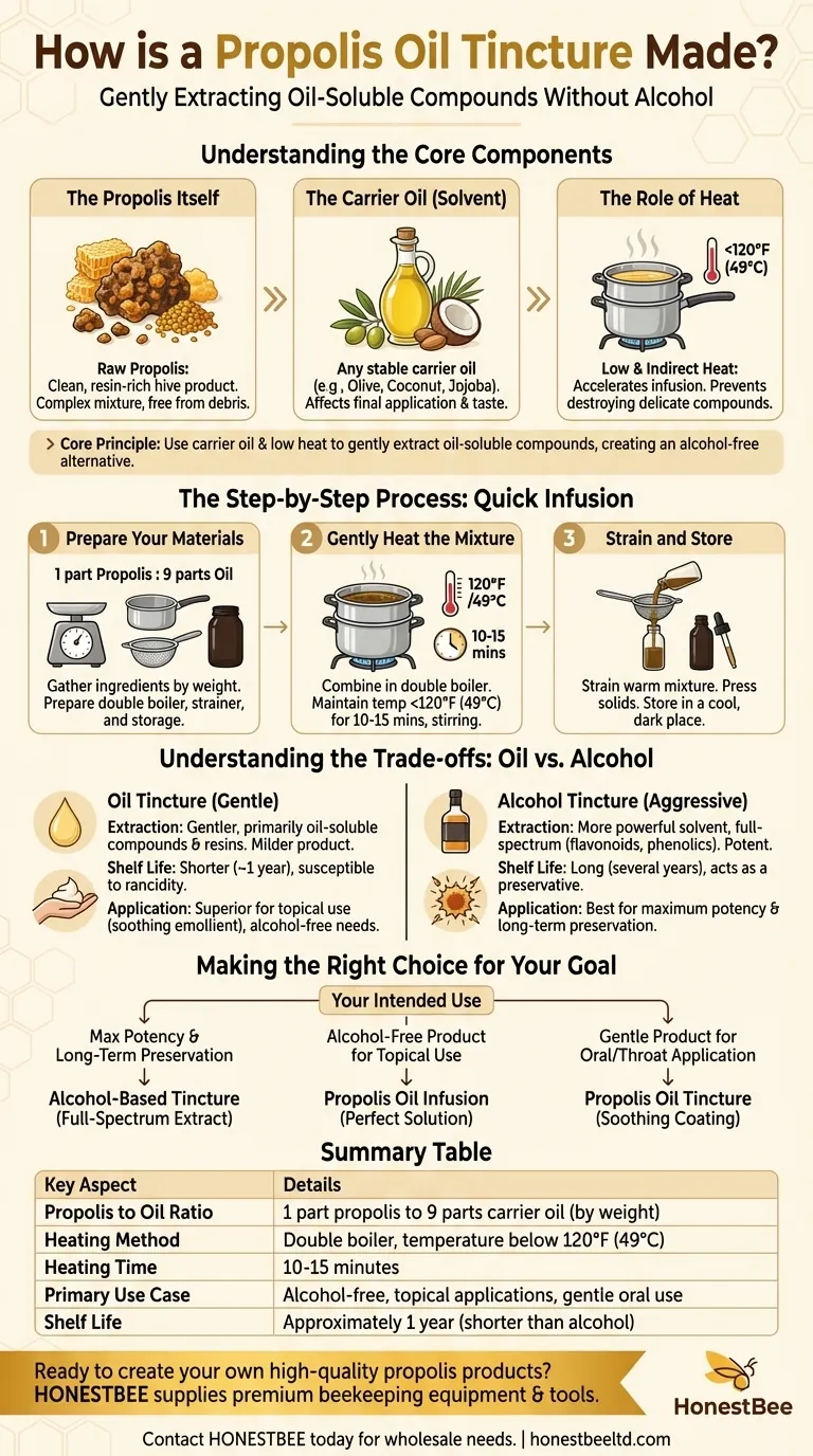 Comment fabrique-t-on une teinture d'huile de propolis ? Un guide pour créer un extrait sans alcool Guide Visuel