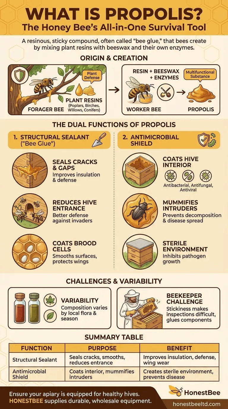 What is propolis and what is it used for by honey bees? The Essential Hive Sealant and Disinfectant Visual Guide