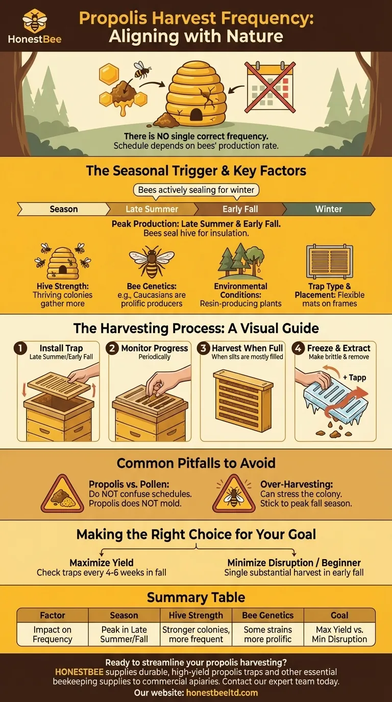 How often should propolis traps be harvested? Align with Bee Behavior for Optimal Yield Visual Guide