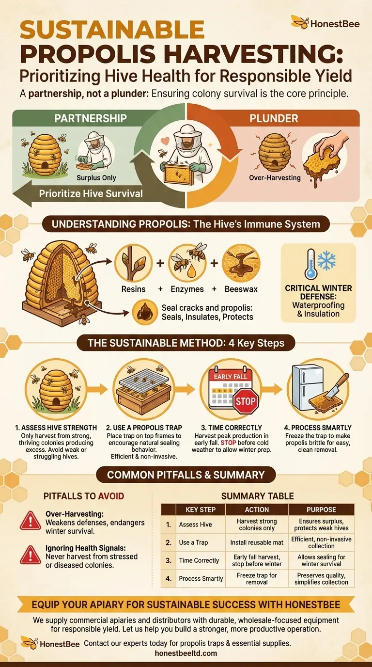 How do beekeepers ensure sustainable harvesting of propolis? Prioritize Hive Health for Long-Term Yield Visual Guide