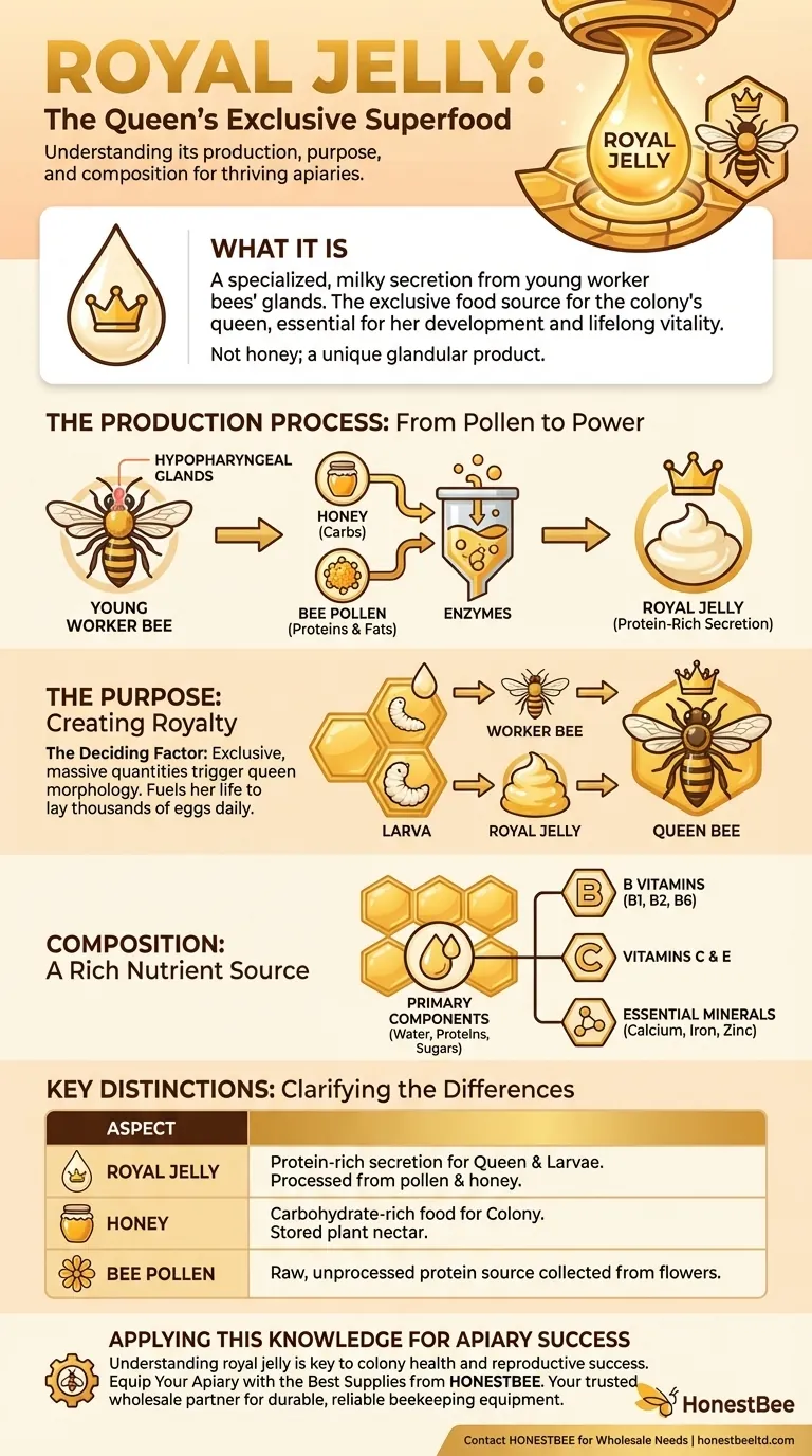 Cos'è la pappa reale e come viene prodotta? Il Segreto della Vitalità dell'Ape Regina Guida Visiva