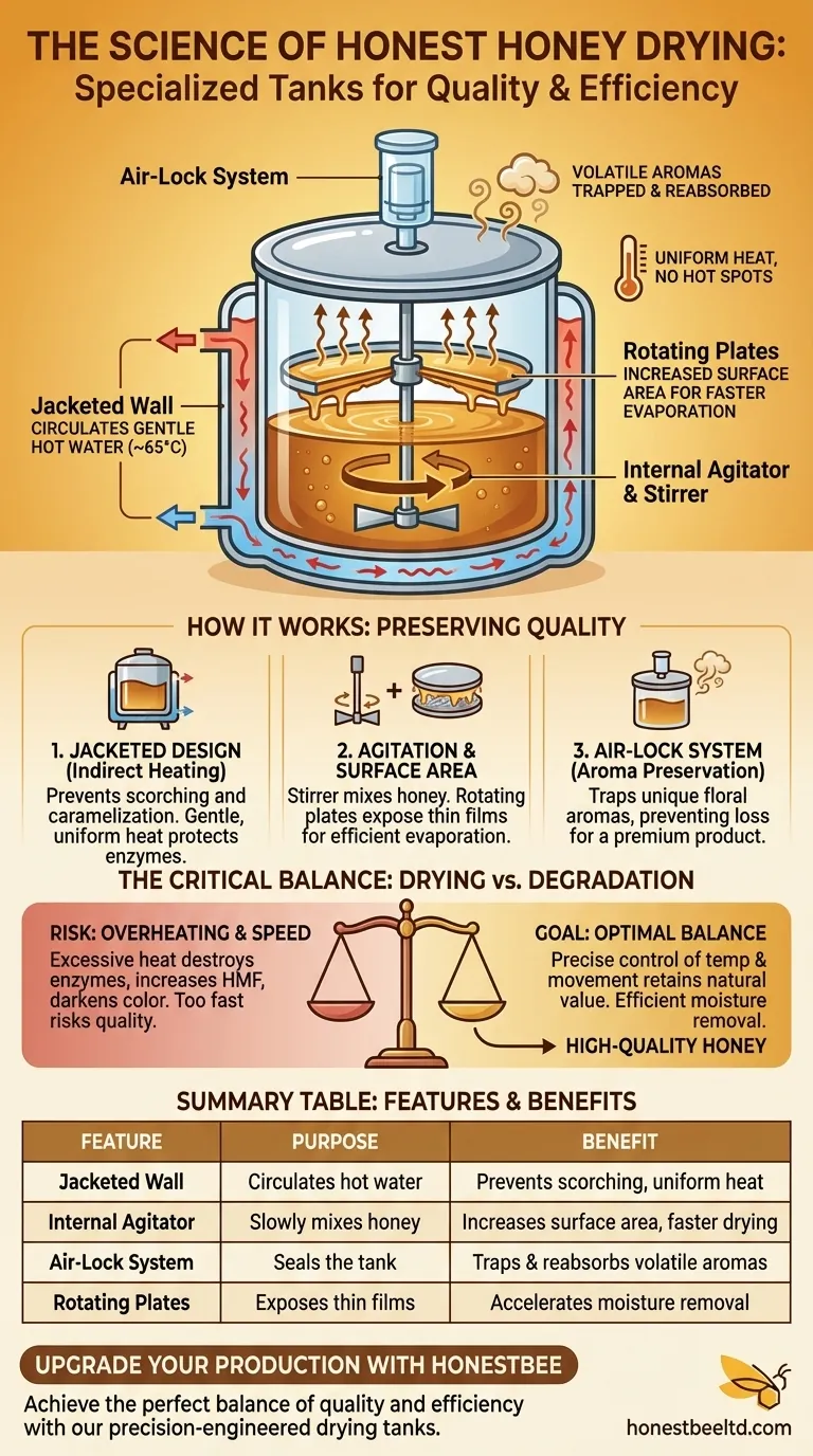 What type of tank is used in the honey drying process? Master Gentle Moisture Removal for Premium Honey Visual Guide