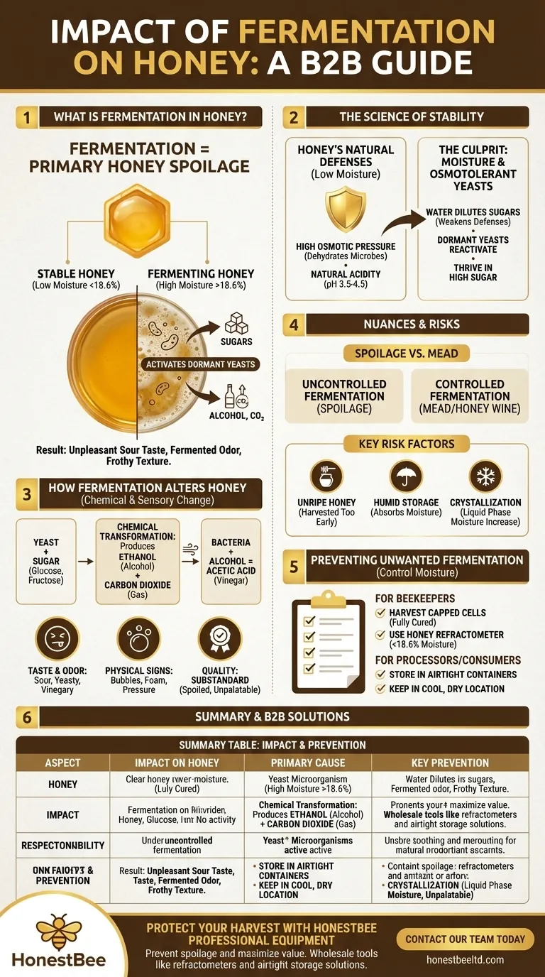 Was ist die Auswirkung der Fermentation auf Honig? Verstehen Sie die Wissenschaft der Honigverderbnis Visuelle Anleitung