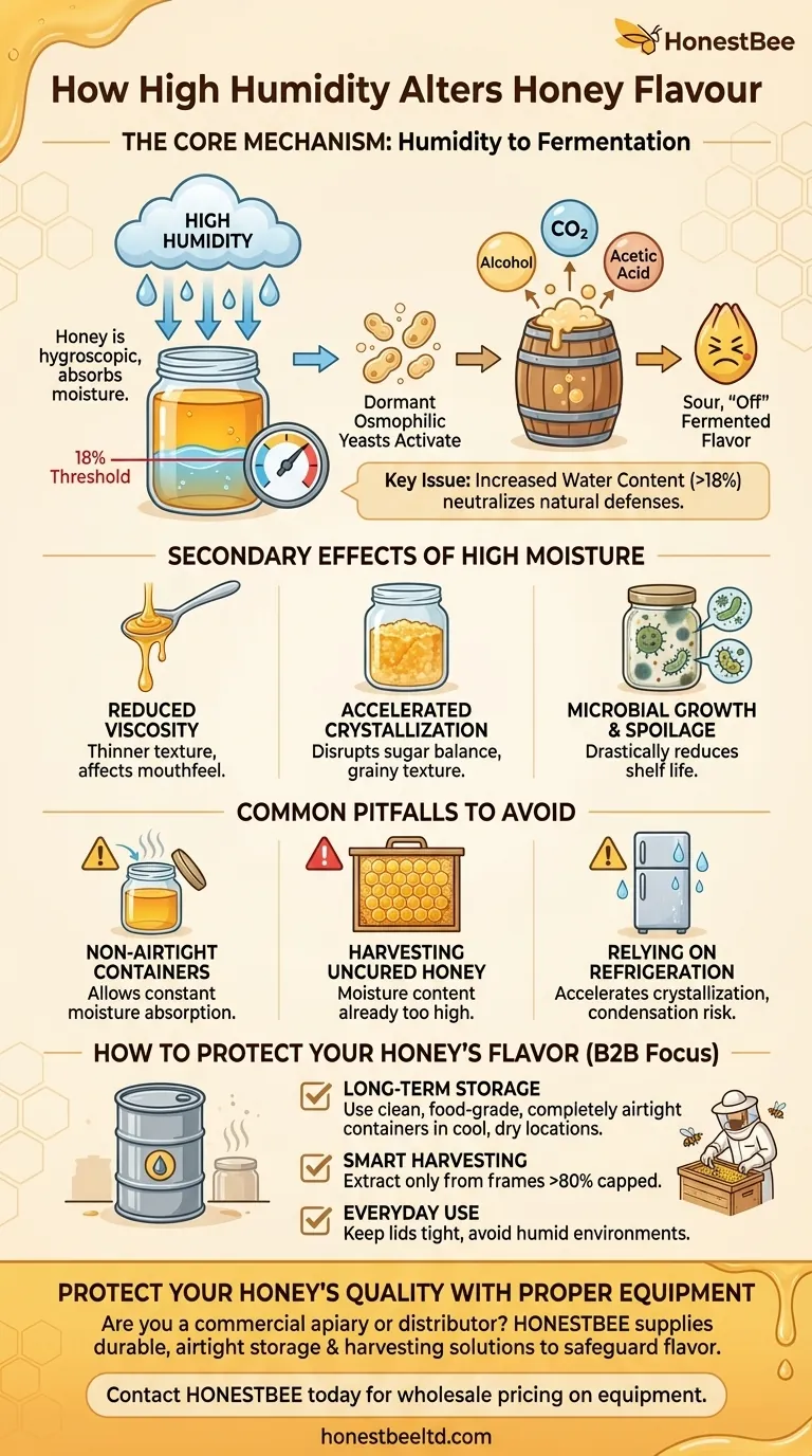 How does high humidity alter the flavour of honey? Prevent Fermentation & Flavor Loss Visual Guide