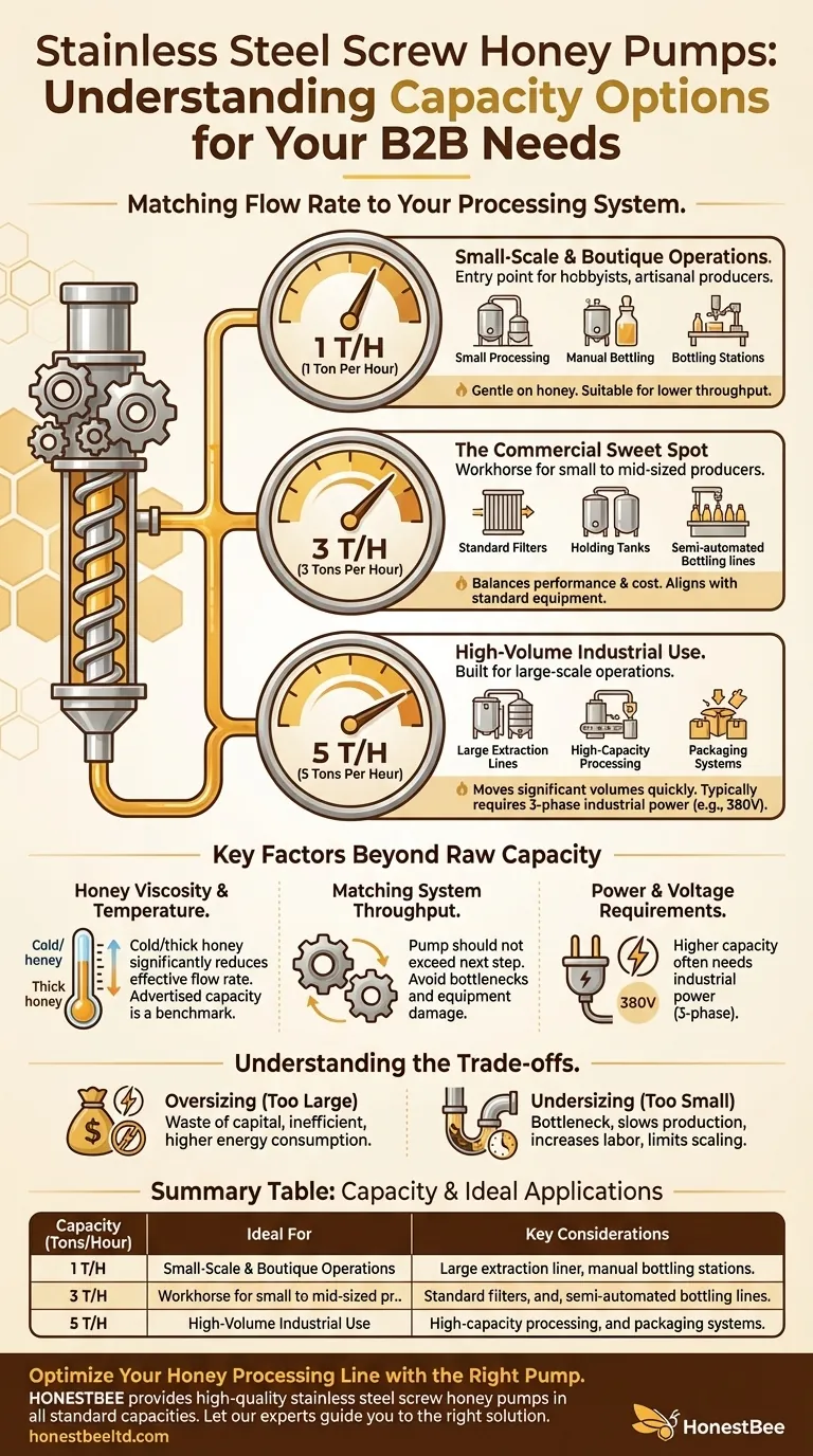 ステンレス製スクリュー式ハニーポンプの容量オプションは何ですか？あなたの養蜂場に合った適切な流量を選びましょう ビジュアルガイド