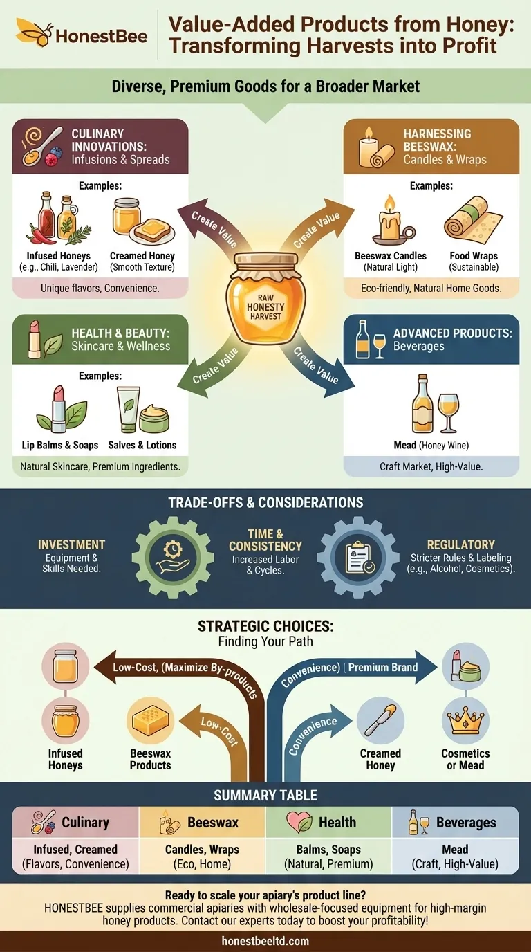 What are some value-added products that can be created from honey? Boost Profits & Diversify Your Brand Visual Guide