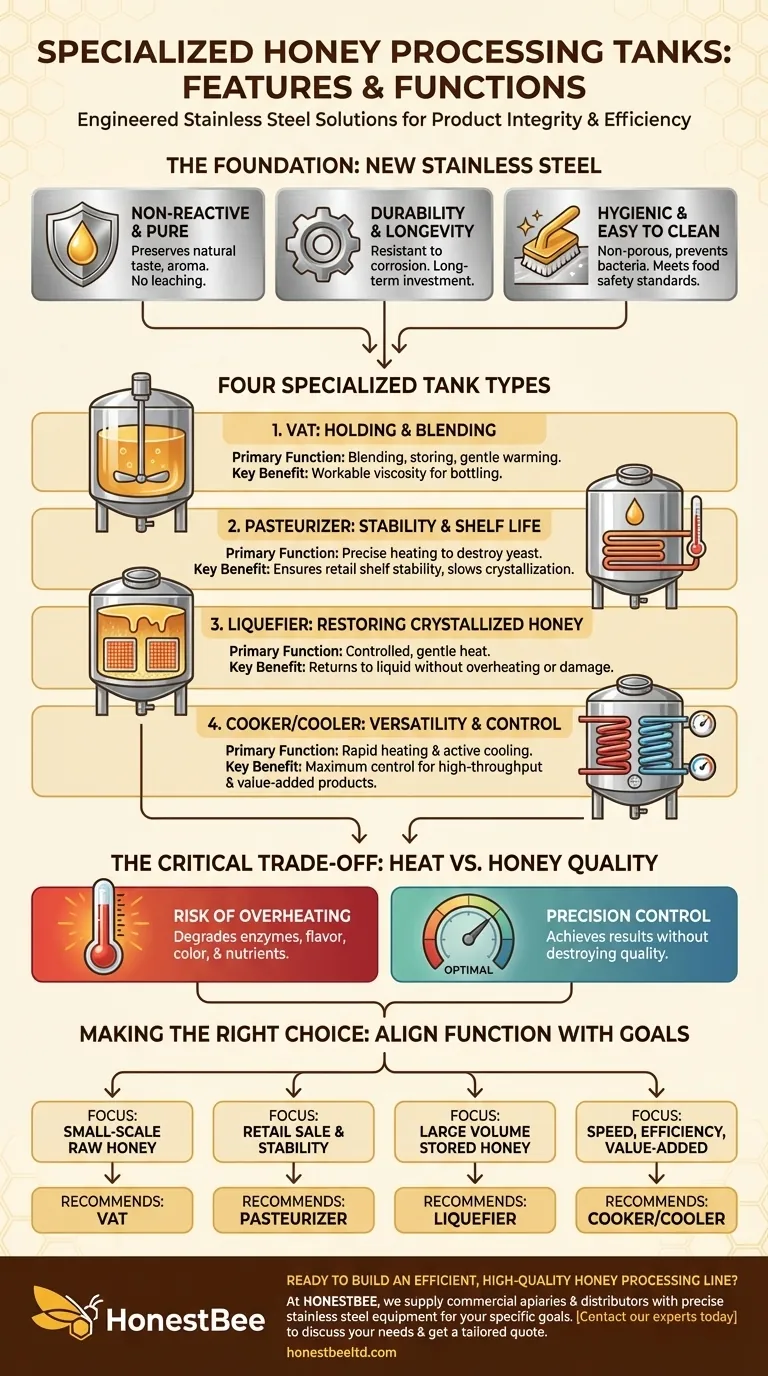 What are the features of the processing tanks offered? Engineered for Purity and Efficiency Visual Guide