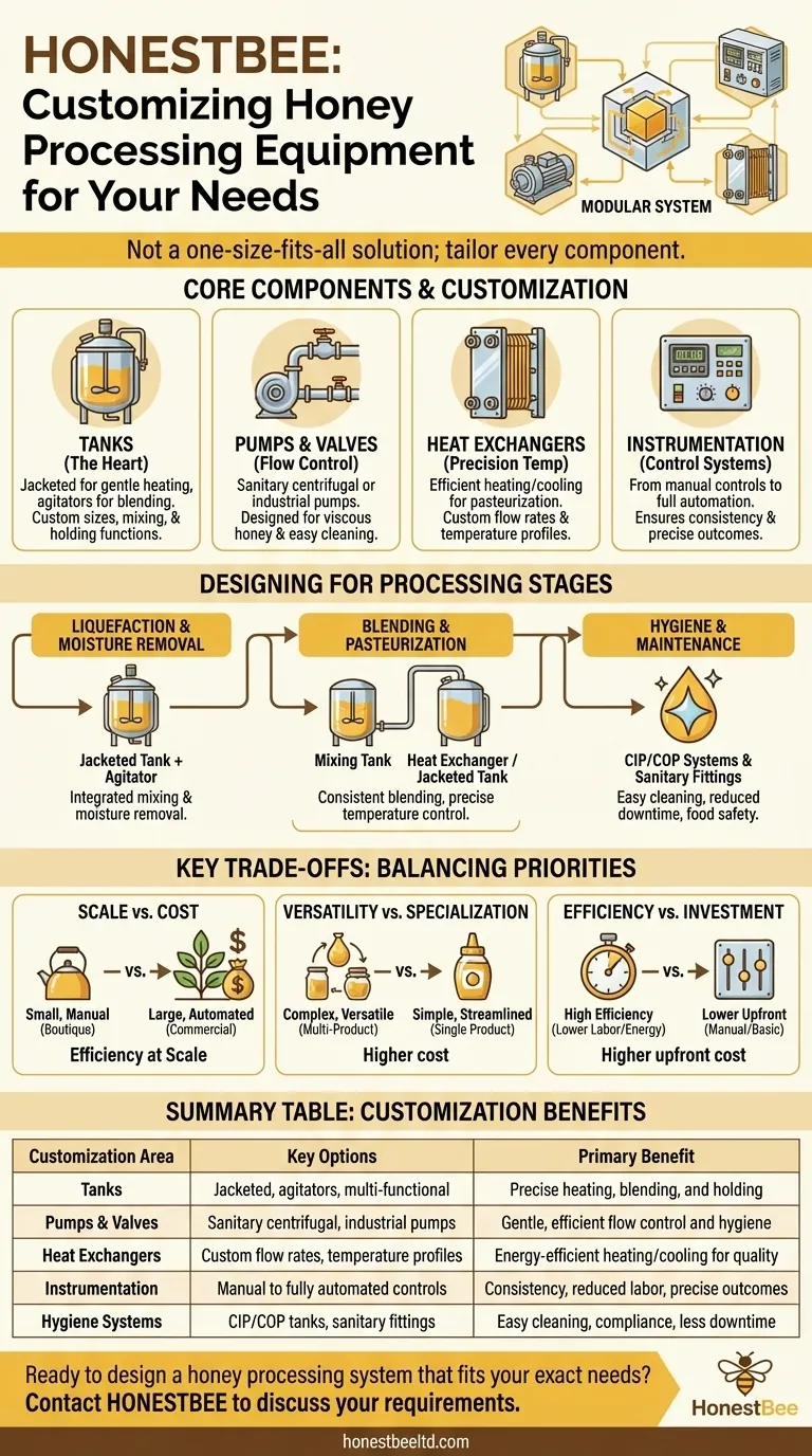 What customization options are available for honey processing equipment? Tailor Your System for Maximum Efficiency Visual Guide