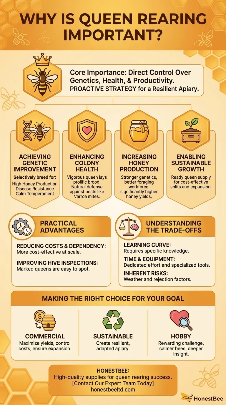 Why is queen rearing important for beekeepers? Control Genetics, Boost Health & Honey Yields Visual Guide