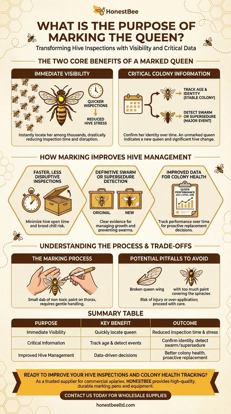 What is the purpose of marking the queen? Boost Hive Management Efficiency & Colony Health Visual Guide