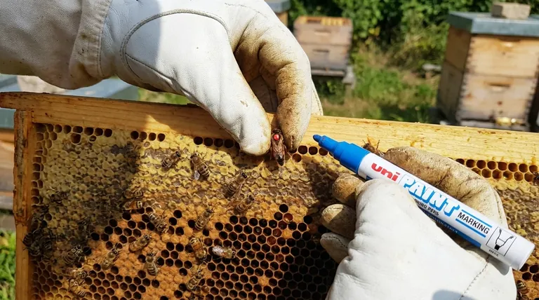 ما هي الاحتياطات الواجب اتخاذها عند التعامل مع ملكة النحل لغرض وضع العلامات؟ خطوات أساسية لوضع علامة آمنة على الملكة