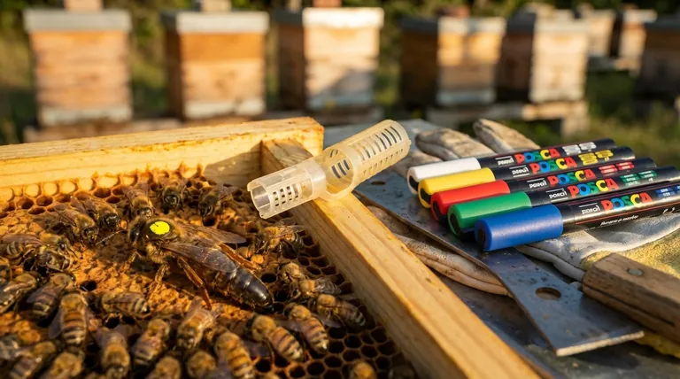 与特定年份相关的蜂王标记颜色是什么?掌握蜂群管理的五年颜色代码。