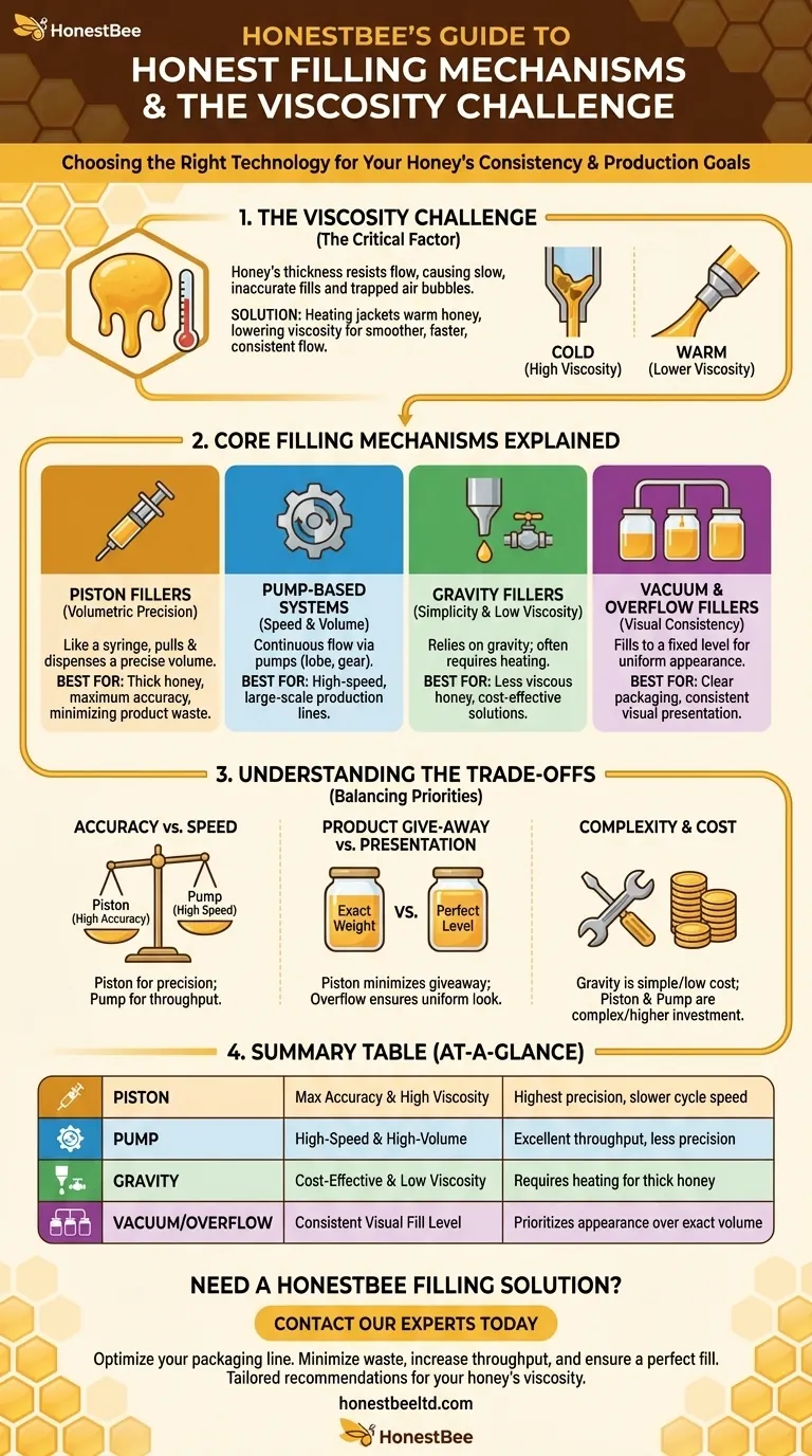 What are the different types of filling mechanisms used in honey filling machines? Choose the Right Tech for Your Honey Visual Guide