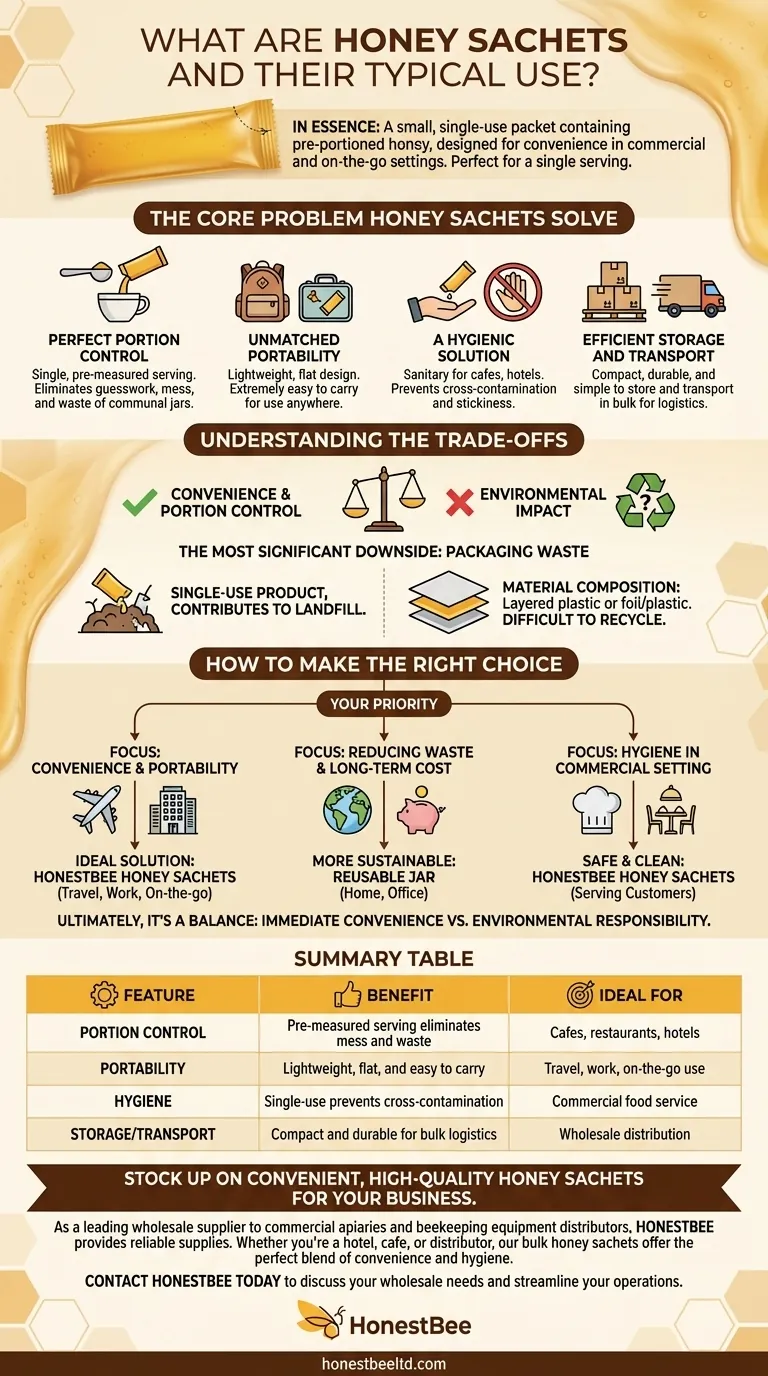 What are honey sachets and their typical use? A Guide to Portion-Controlled Convenience Visual Guide