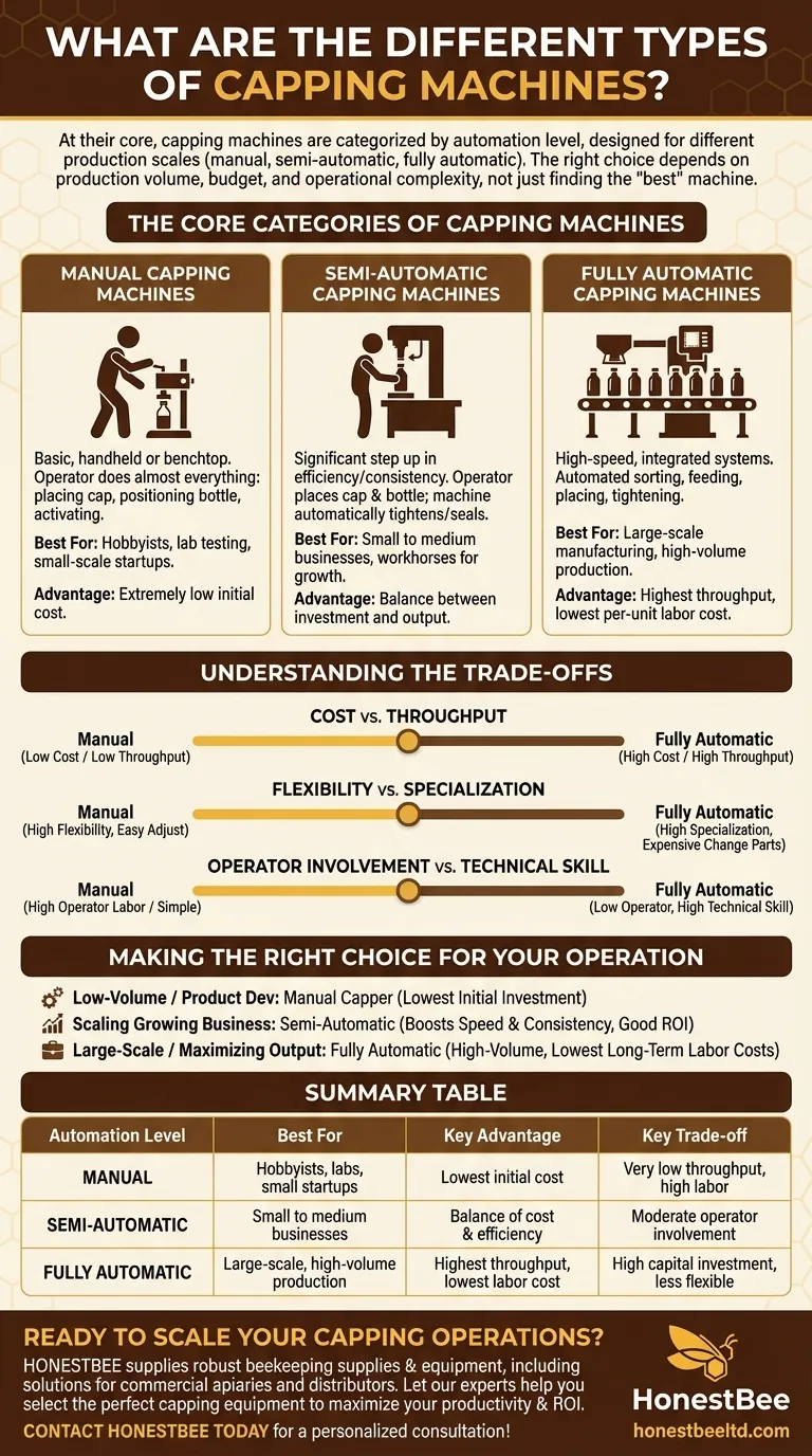 What are the different types of capping machines available? Choose the Right One for Your Production Scale Visual Guide