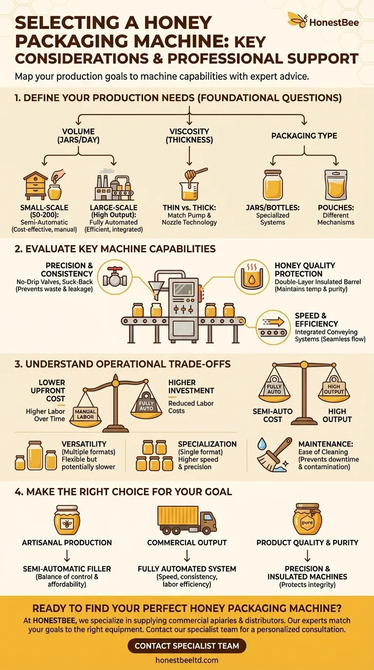 What additional support is available for selecting a honey packaging machine? Get Expert Guidance for Your Apiary Visual Guide