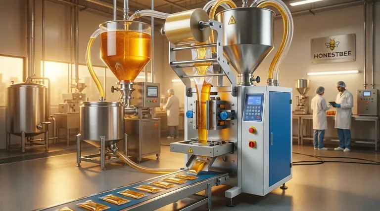 VFFS 液体包装机如何处理蜂蜜包装?掌握粘稠液体灌装
