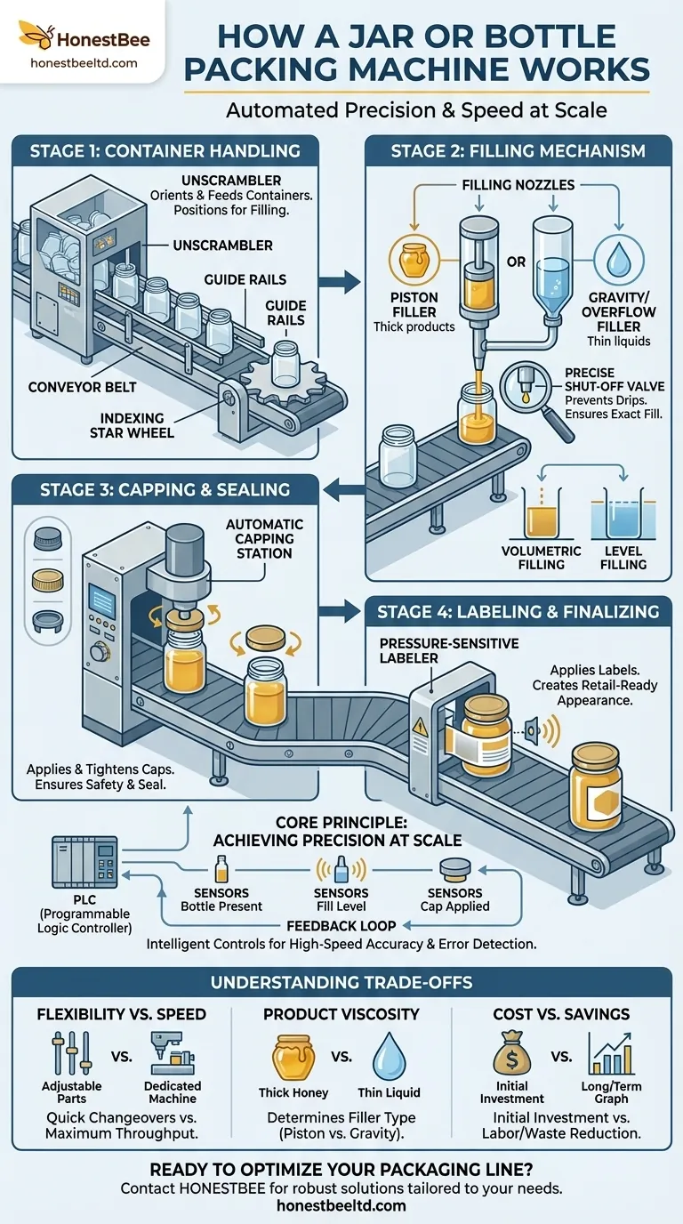 How does a jar or bottle packing machine function? Automate Your Packaging Line for Precision and Speed Visual Guide