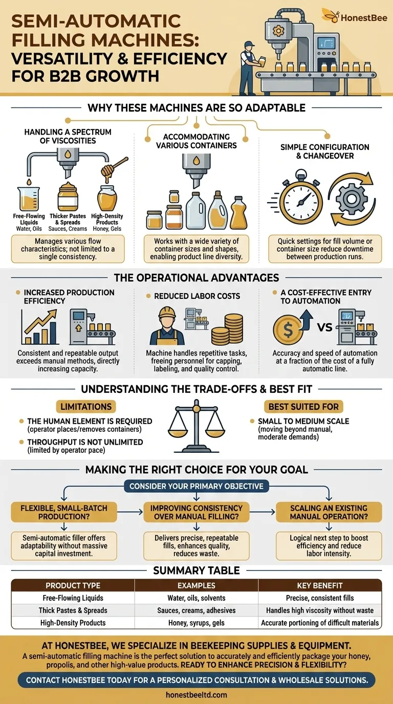 What types of products can semi-automatic filling machines handle? Boost Your Production Versatility Visual Guide