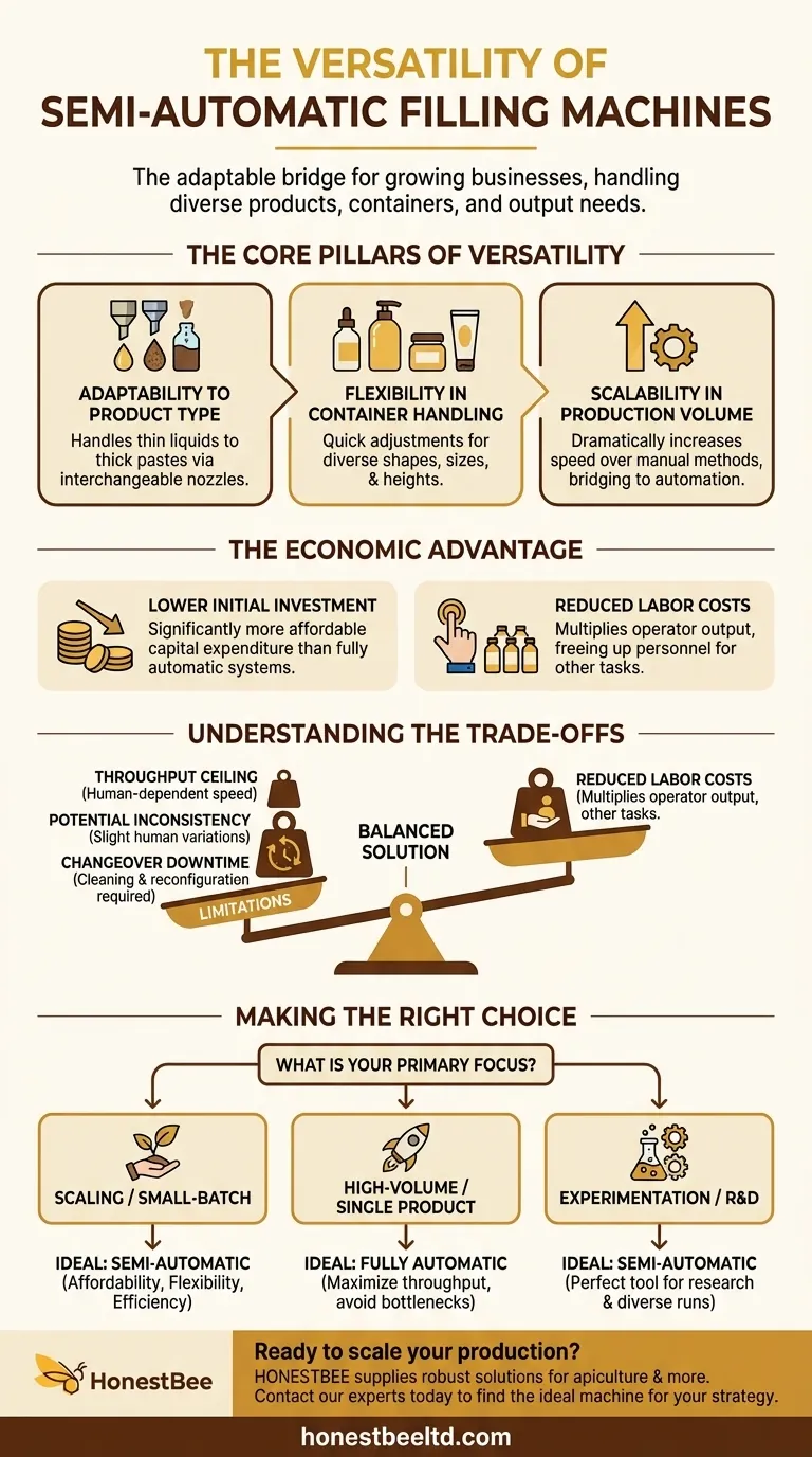 What makes semi-automatic filling machines versatile? A Flexible Solution for Growing Businesses Visual Guide