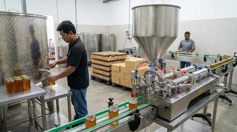 Quelles sont les principales différences entre le remplissage de miel automatisé et manuel ? Adaptez votre opération d'embouteillage