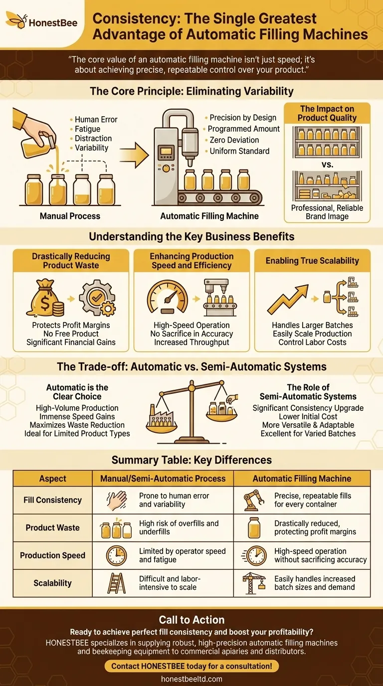 Wie ist die Konsistenz bei automatischen Abfüllmaschinen? Erreichen Sie unübertroffene Präzision & reduzieren Sie Abfall Visuelle Anleitung