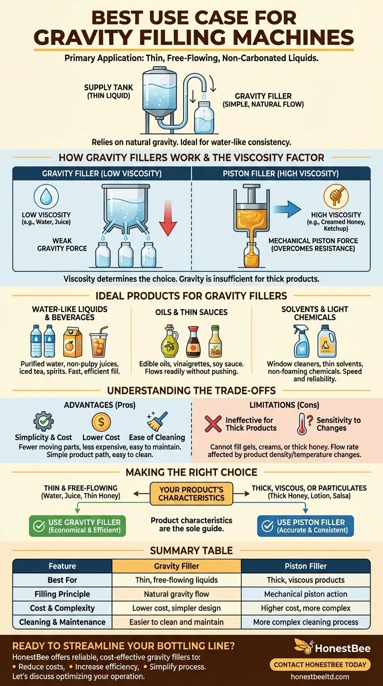 What is the best use case for gravity filling machines? Bottle Thin Liquids with Unmatched Simplicity Visual Guide