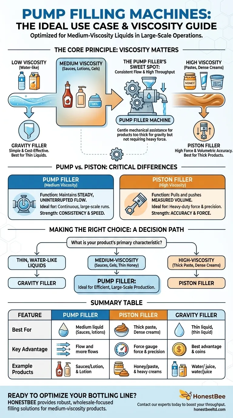 What is the best use case for pump filling machines? Efficiently Bottle Medium-Viscosity Liquids Visual Guide