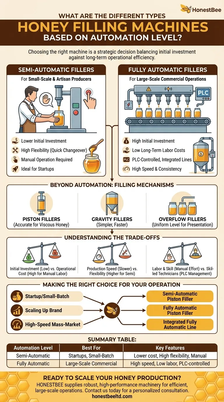 What are the different types of honey filling machines based on automation level? A Guide for Apiaries & Distributors Visual Guide