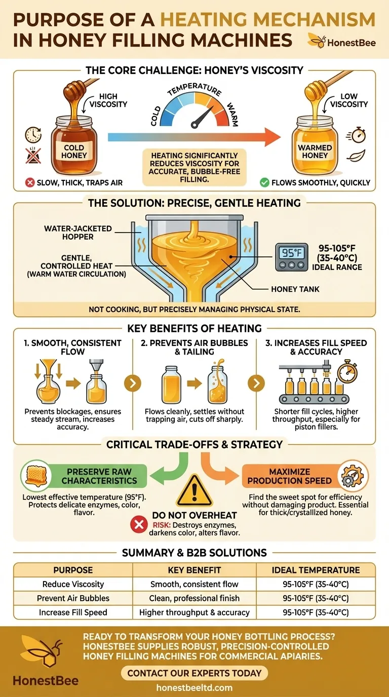 What is the purpose of a heating mechanism in honey filling machines? Achieve Efficient, High-Quality Bottling Visual Guide