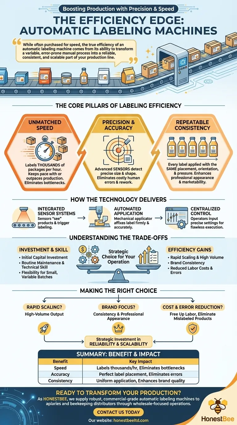 What are the efficiency benefits of an automatic labeling machine? Boost Speed, Accuracy & Consistency Visual Guide