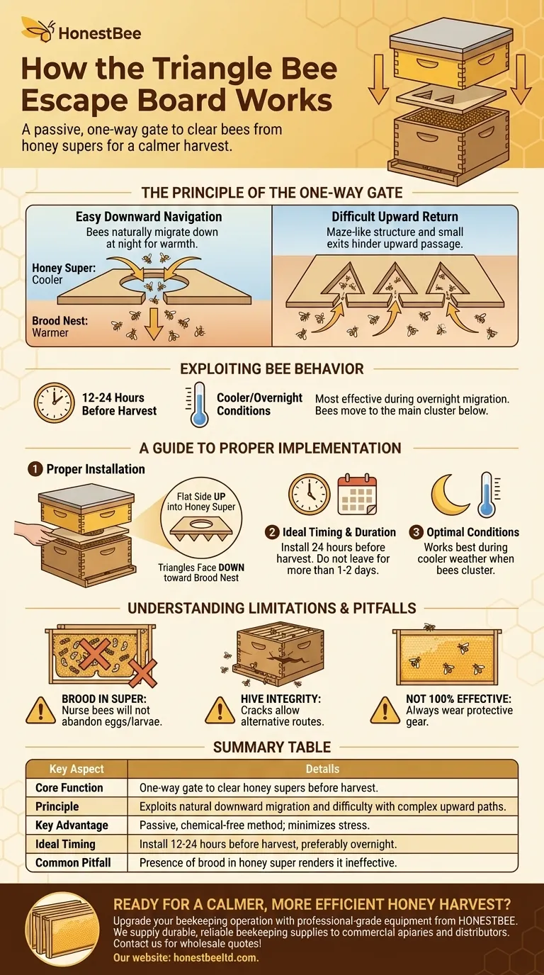 ¿Cómo funciona la tabla de escape para abejas triangular? Una guía para una cosecha de miel suave y eficiente Guía Visual