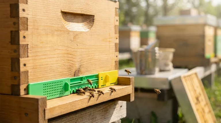 입구 축소기의 작은 구멍이 있는 면의 기능은 무엇입니까? 안전한 벌통 운송 보장