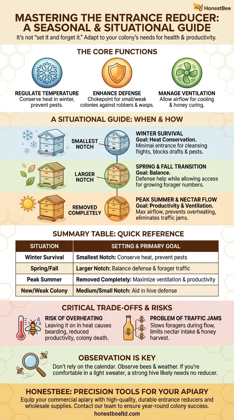입구 축소기는 어떤 계절에 사용할 수 있나요? 양봉 관리 연중 가이드 시각적 가이드