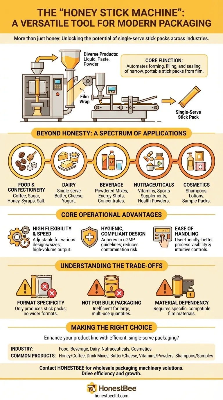 In which industrial sectors is the honey stick machine utilized? Beyond Honey to Boost Your Brand Visual Guide