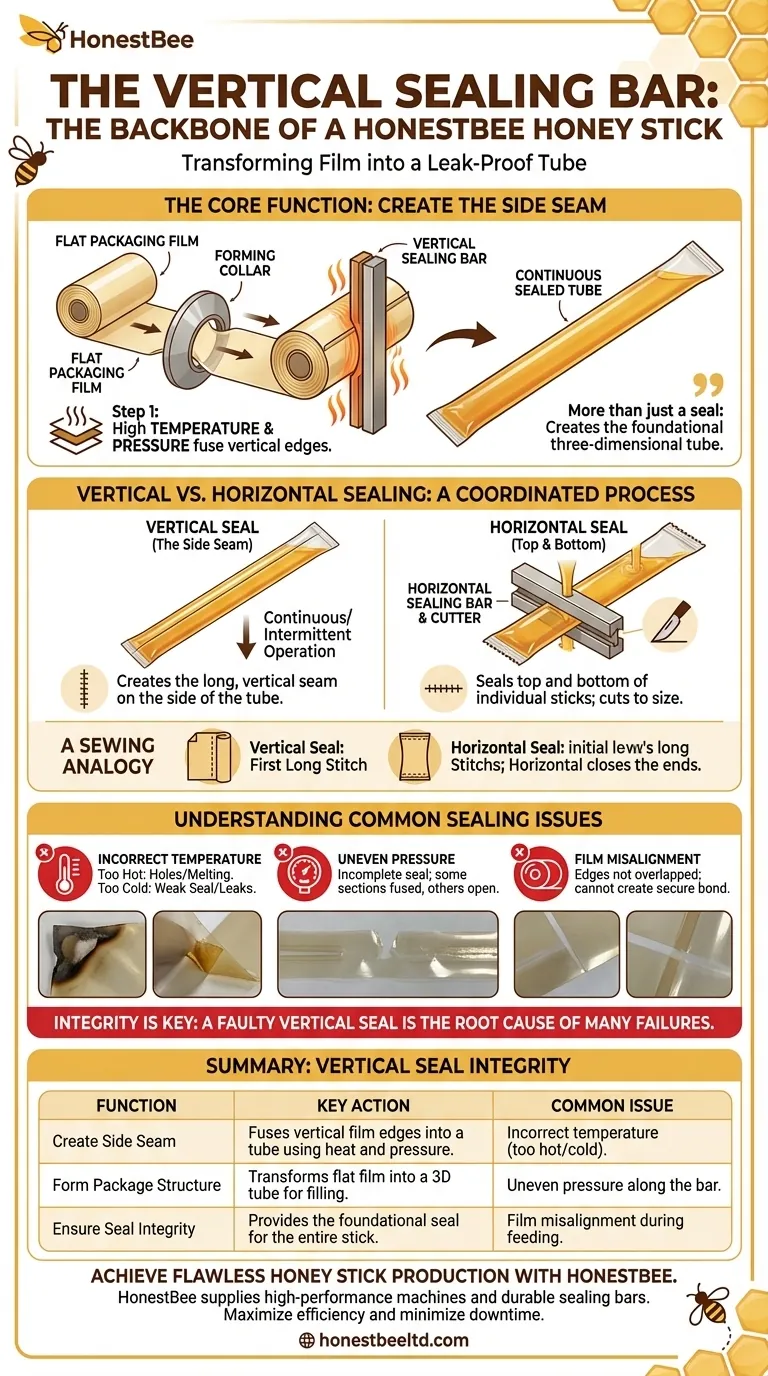 Какова функция вертикального запаечного барабана в машине для изготовления медовых стиков? Обеспечение герметичности медовых стиков Визуальное руководство