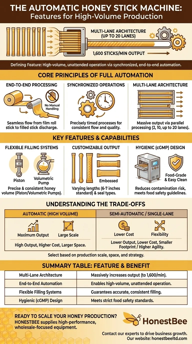 What are the features of an automatic honey stick machine? Maximize Your High-Volume Honey Production Visual Guide