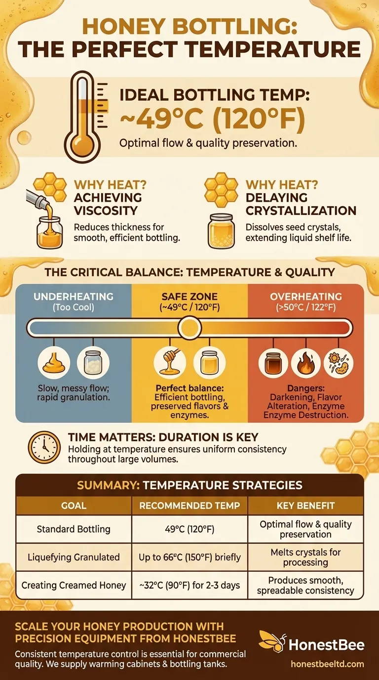 Qual a temperatura para engarrafar mel? Domine os perfeitos 49°C (120°F) para Qualidade e Fluxo Guia Visual